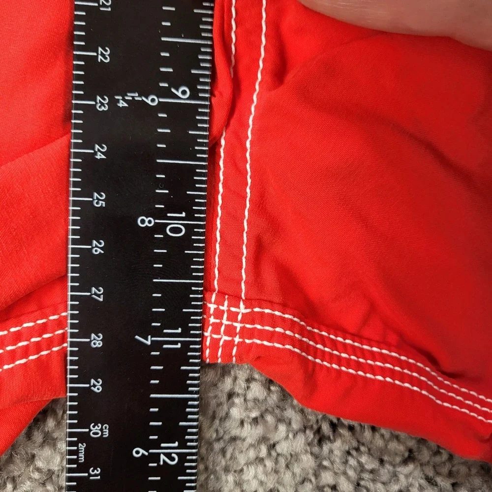 Vilebrequin Men's XXL Red Spellout Logo Flat Front Boardshorts Swim Trunks